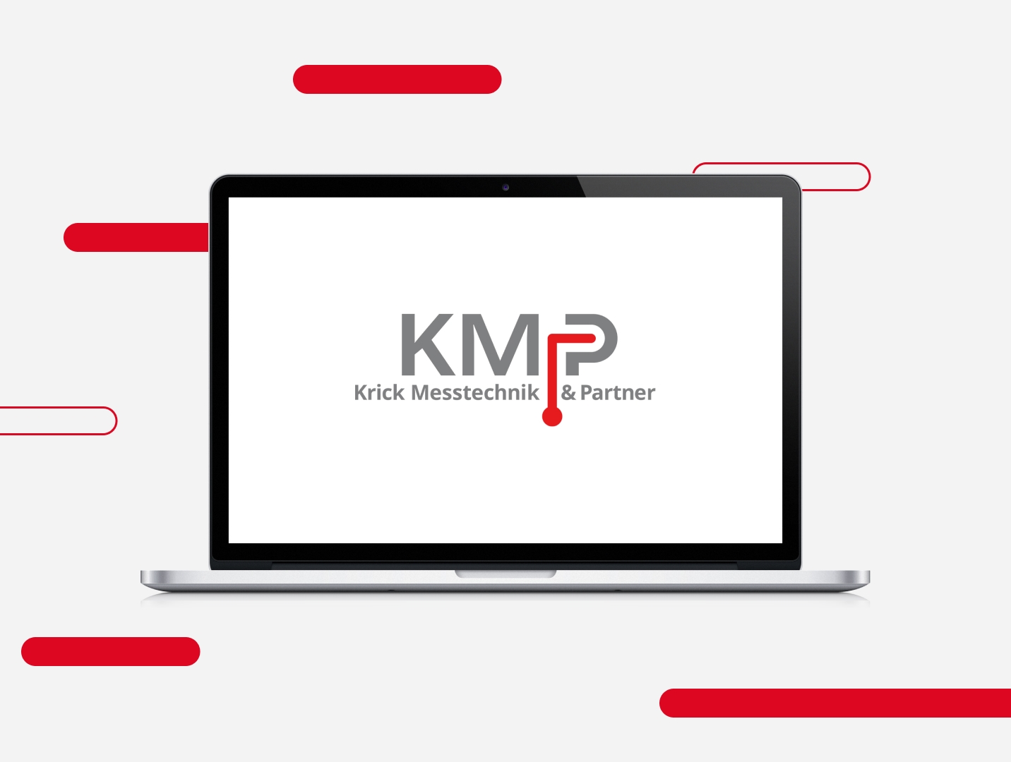 Laptop mit Logo von KMP Krick Messtechnik & Partner